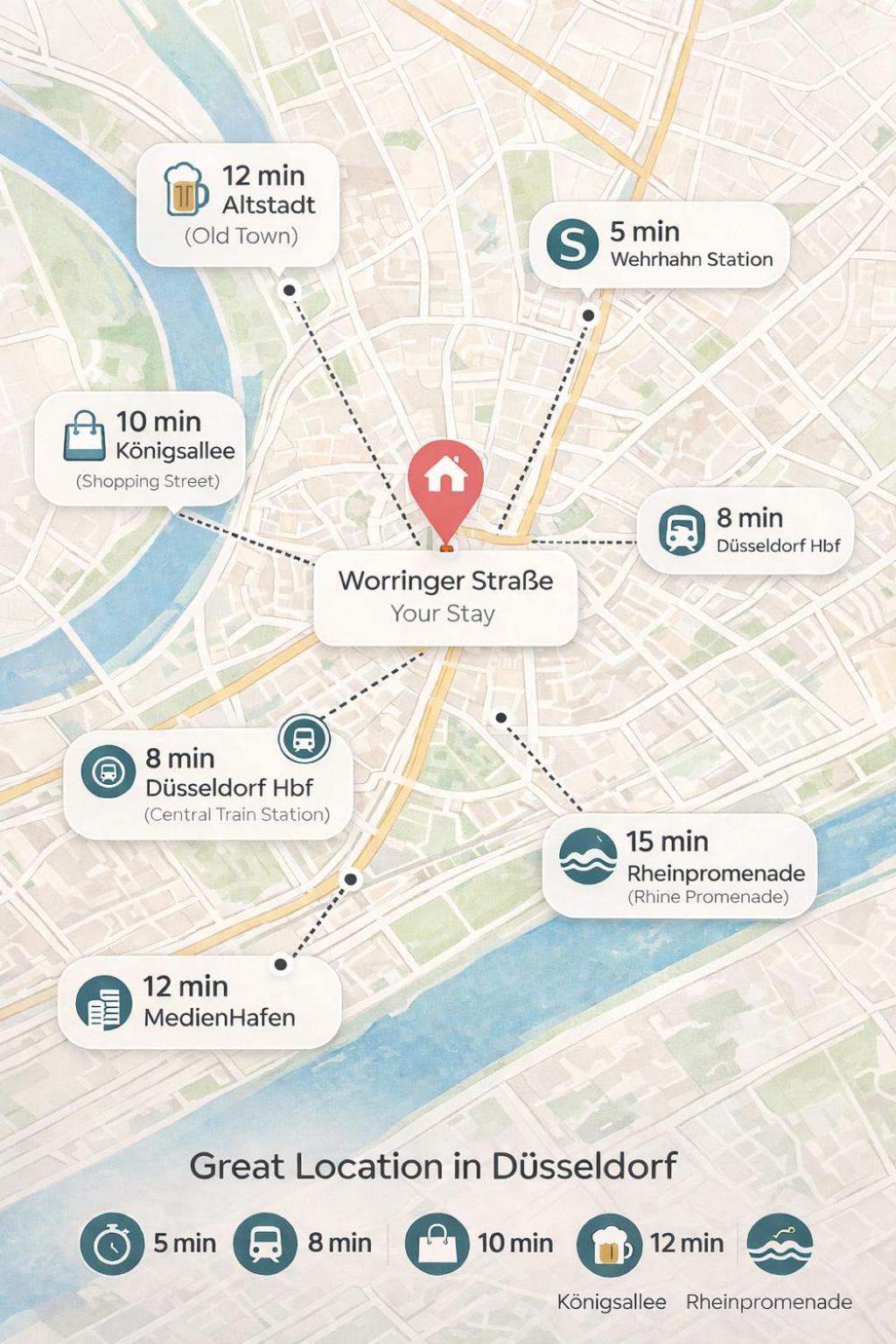 Cozy Comfort 2 Bedroom With Balcony Apartment Düsseldorf
